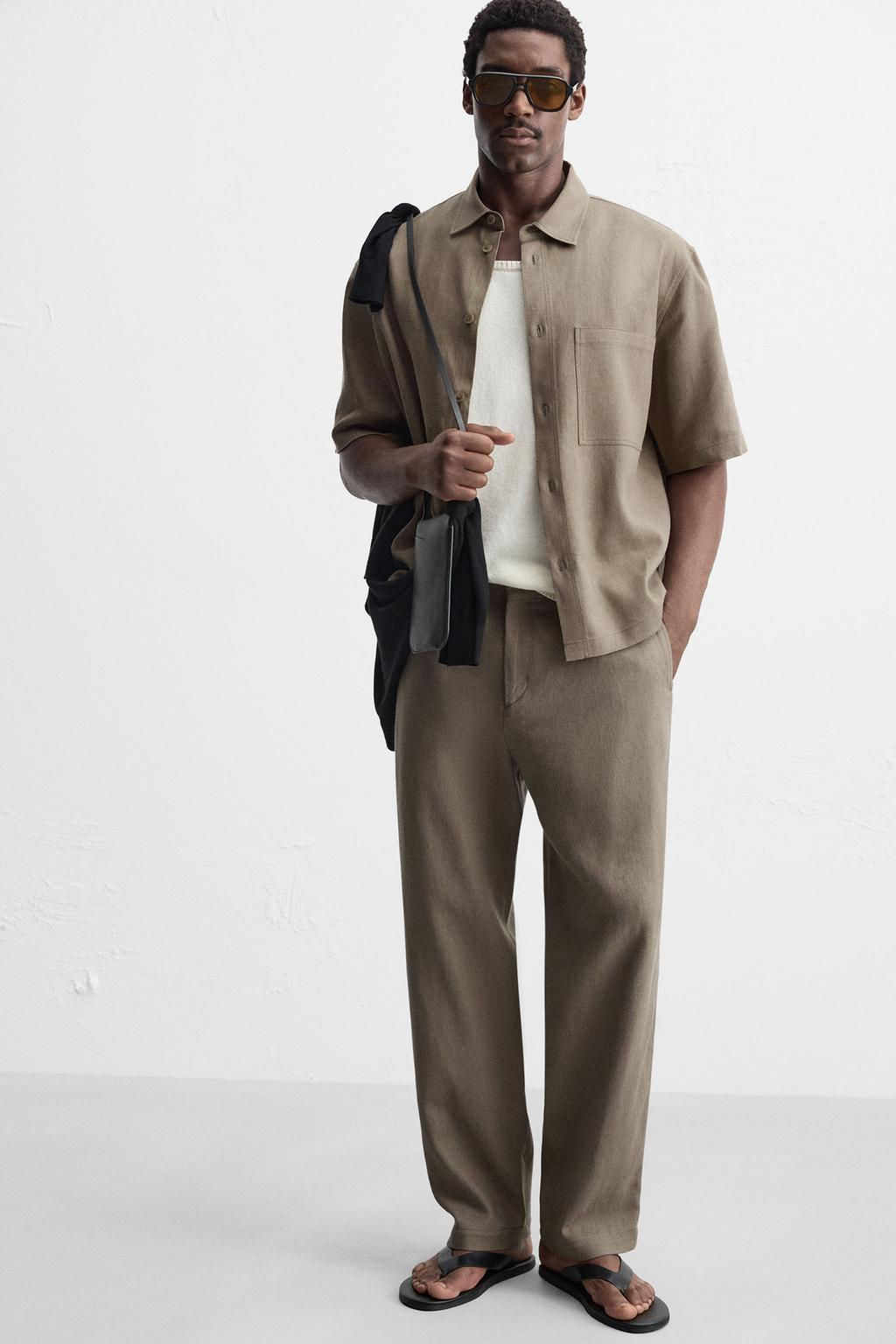 VISCOSE-JUTE TROUSERS - Zara фото 18
