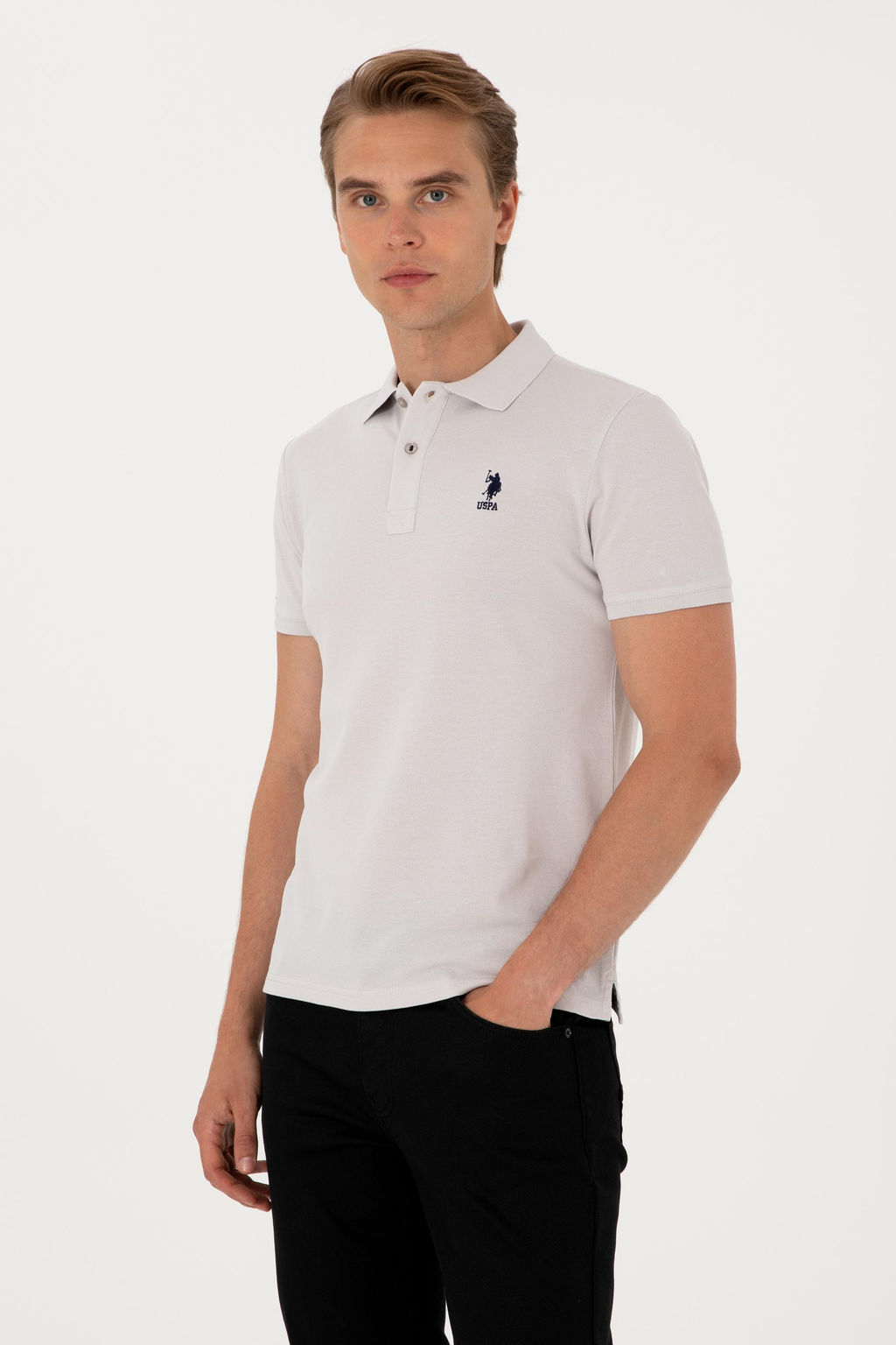 Erkek A__k Gri Basic Ti__rt