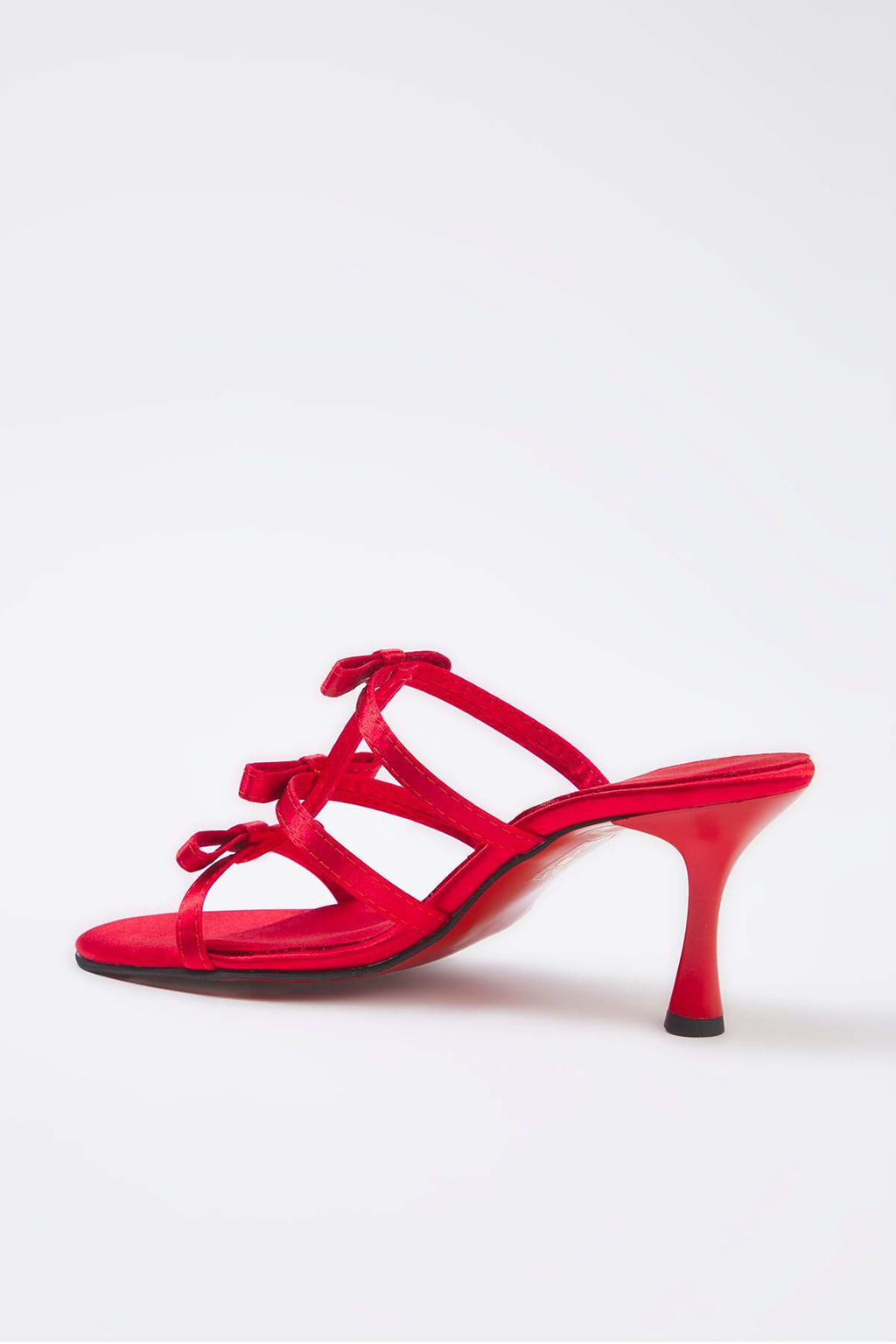 Trendyolmilla Shoes K?rm?z? Saten Fiyonk Detayl? Ince Bantl? Kad?n Topuklu Terlik TAKSS25TO00108  фото 6