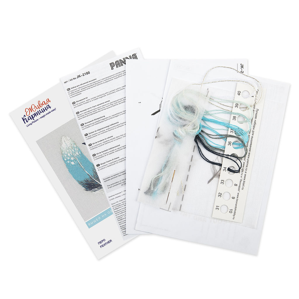 Набор для вышивания PANNA Живая картина JK-2180 Перо 3 х 8 см