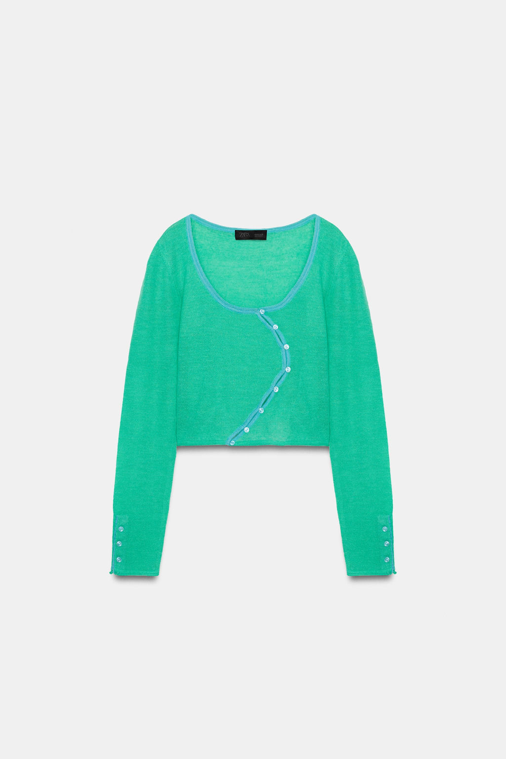 CHAQUETA PUNTO CIERRE ASIM?TRICO / Verde / Azul - Zara фото 4