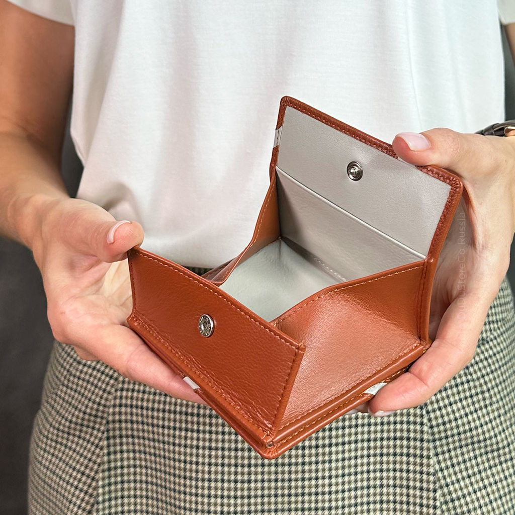 Итальянский кожаный кошелек DuDu серии Flavio | коричный - Dudubags фото 9