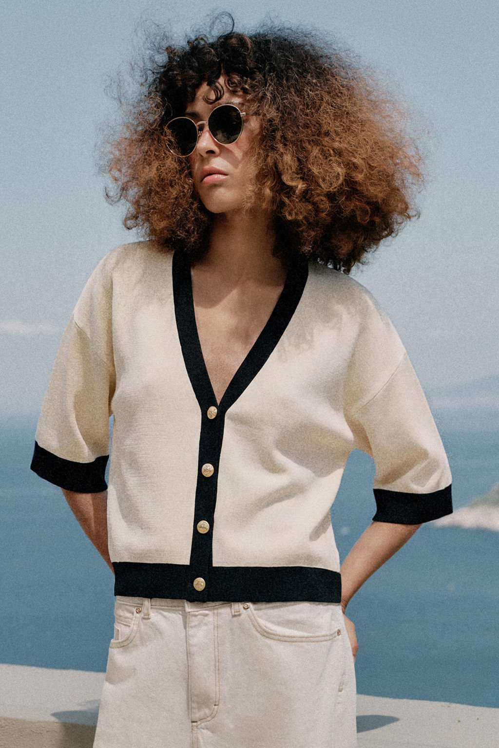 CHAQUETA PUNTO RIBETES A CONTRASTE / Crudo - Zara фото 2