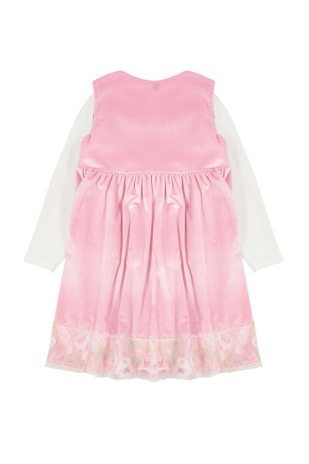 Fusya K?z Cocuk Kurdaleli Regular Bask?l? Pamuklu Orme Elbise TKDAW25EL00002 - Trendyolmilla фото 12