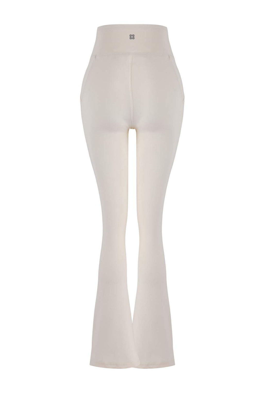 Ekru F?rcal? Soft Kumas Reflektor Bask?l? Ispanyol Paca Yoga Orme Spor Tayt THMAW24TY00066