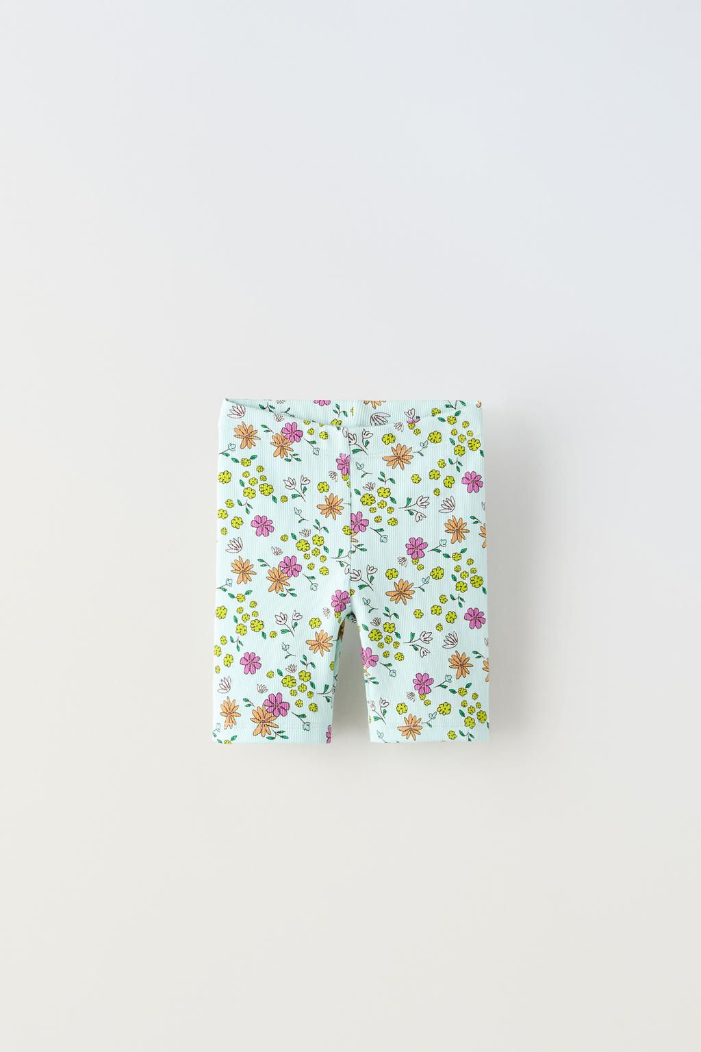 RIBBED FLORAL SHORT LEGGINGS - Zara фото 4