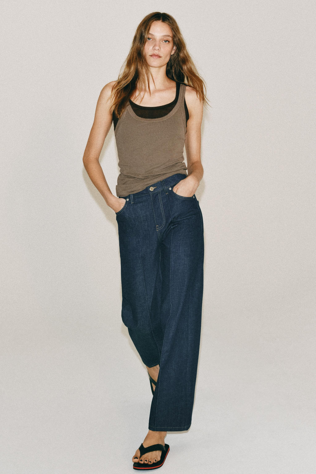 JEANS ZW COLLECTION WIDE LEG TIRO ALTO / Azul - Zara фото 5