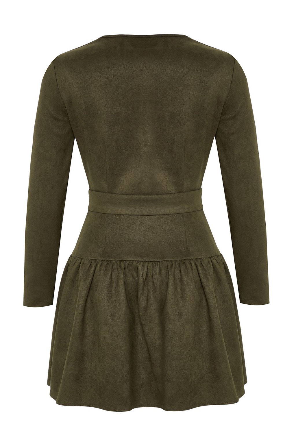 Haki Kemerli Duz K?sa / Mini Dokuma Elbise TWOAW25EL00252