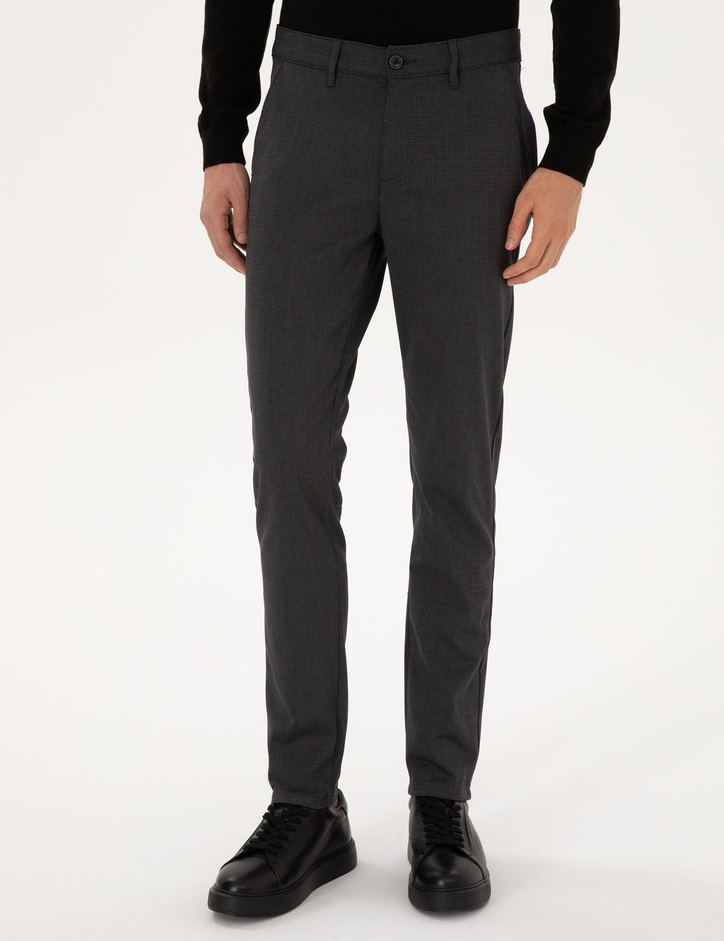 Siyah Slim Fit Kanvas Pantolon - Pierre cardin фото 2