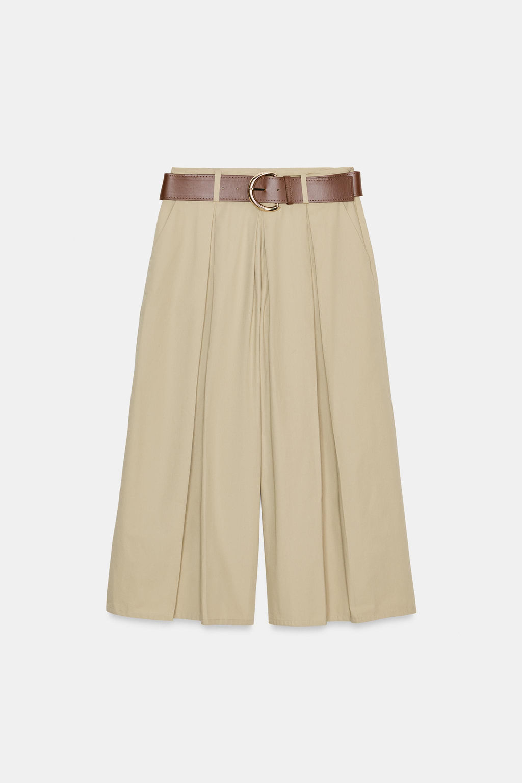PANTAL?N CULOTTE CINTUR?N / Camel medio - Zara фото 7