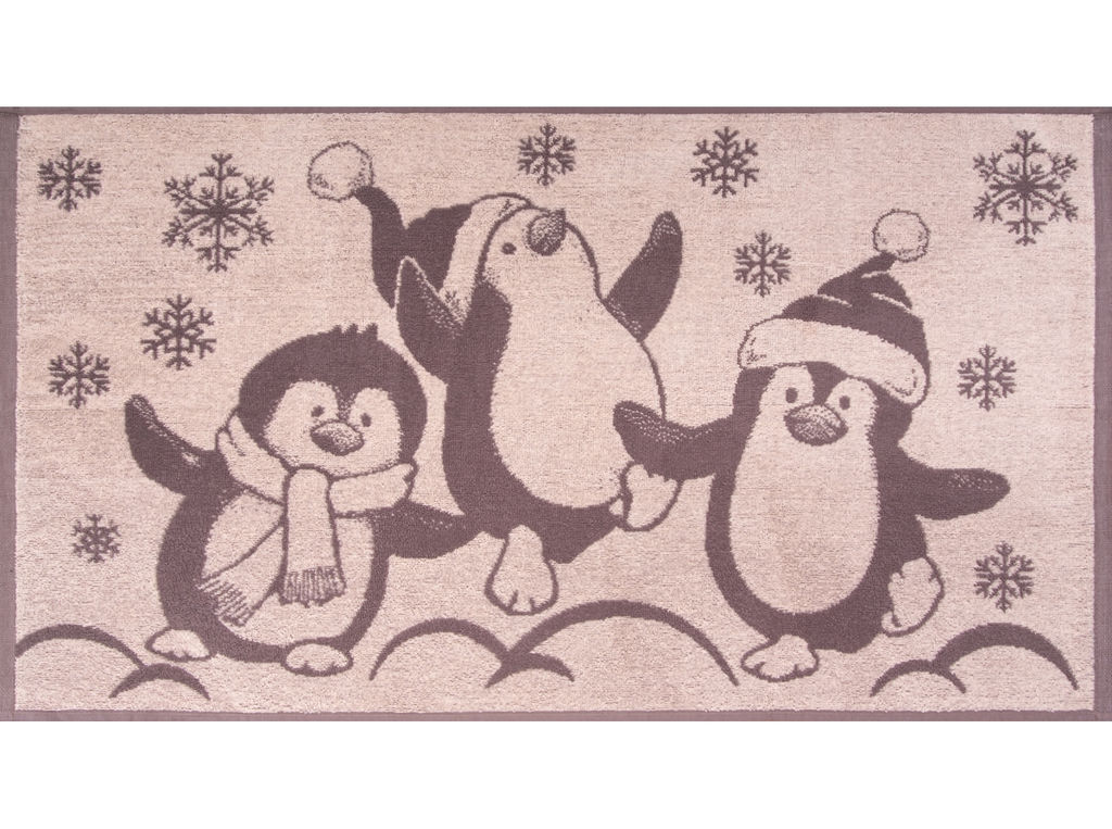 Полотенце махровое 6с103.412ж1 Пингвины(т.с.мальв1) 50х90см