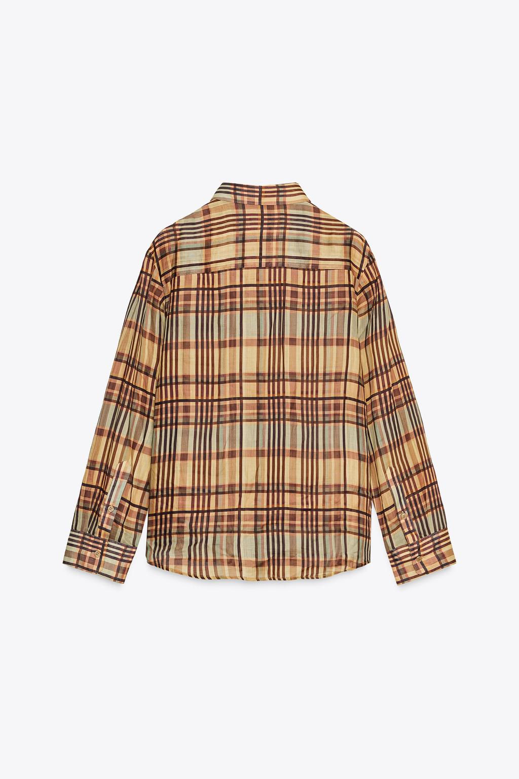ZW COLLECTION RAMIE CHECK SHIRT - Zara фото 5