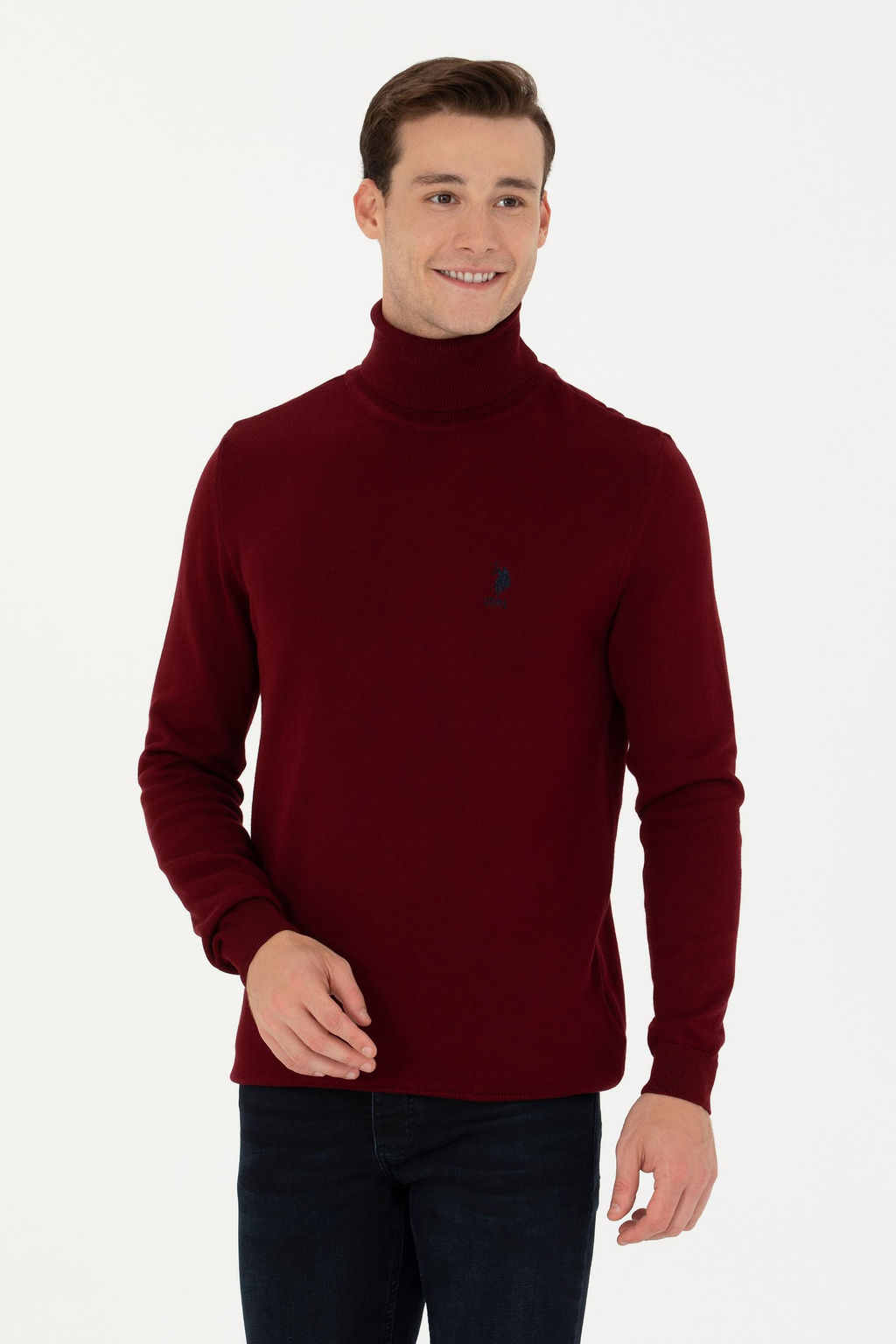 U. S. Polo Assn Мужской бордово-красный базовый свитер - U.s. polo assn фото 15