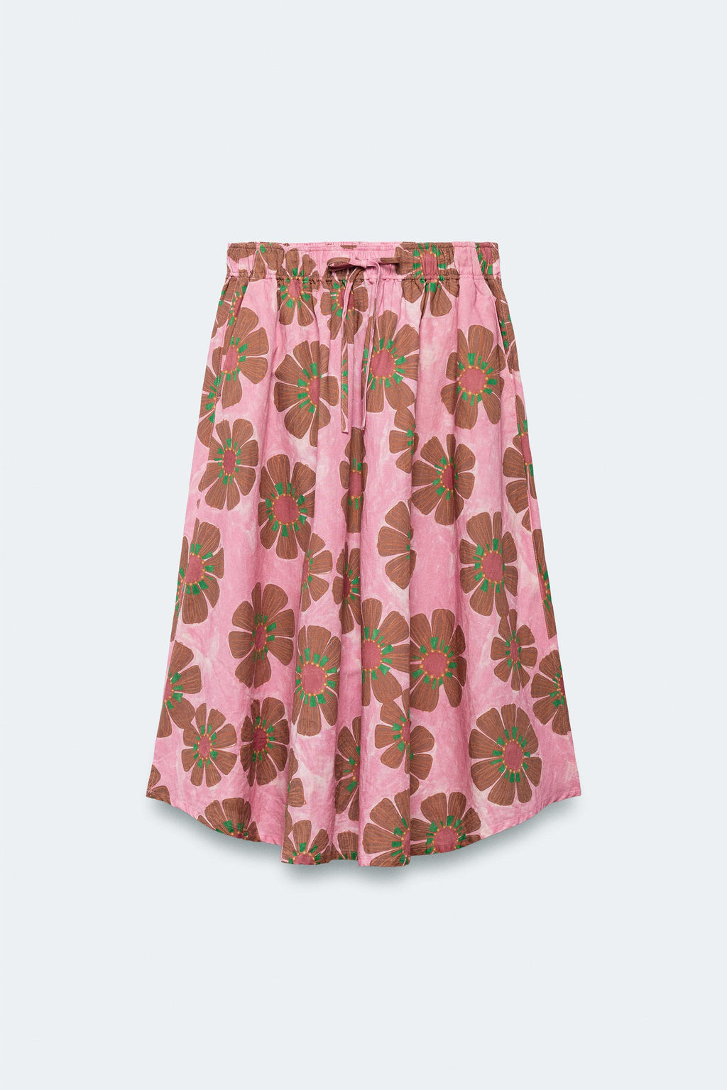 FALDA MIDI FLORES CON LINO LIMITED EDITION / Estampado - Zara фото 6