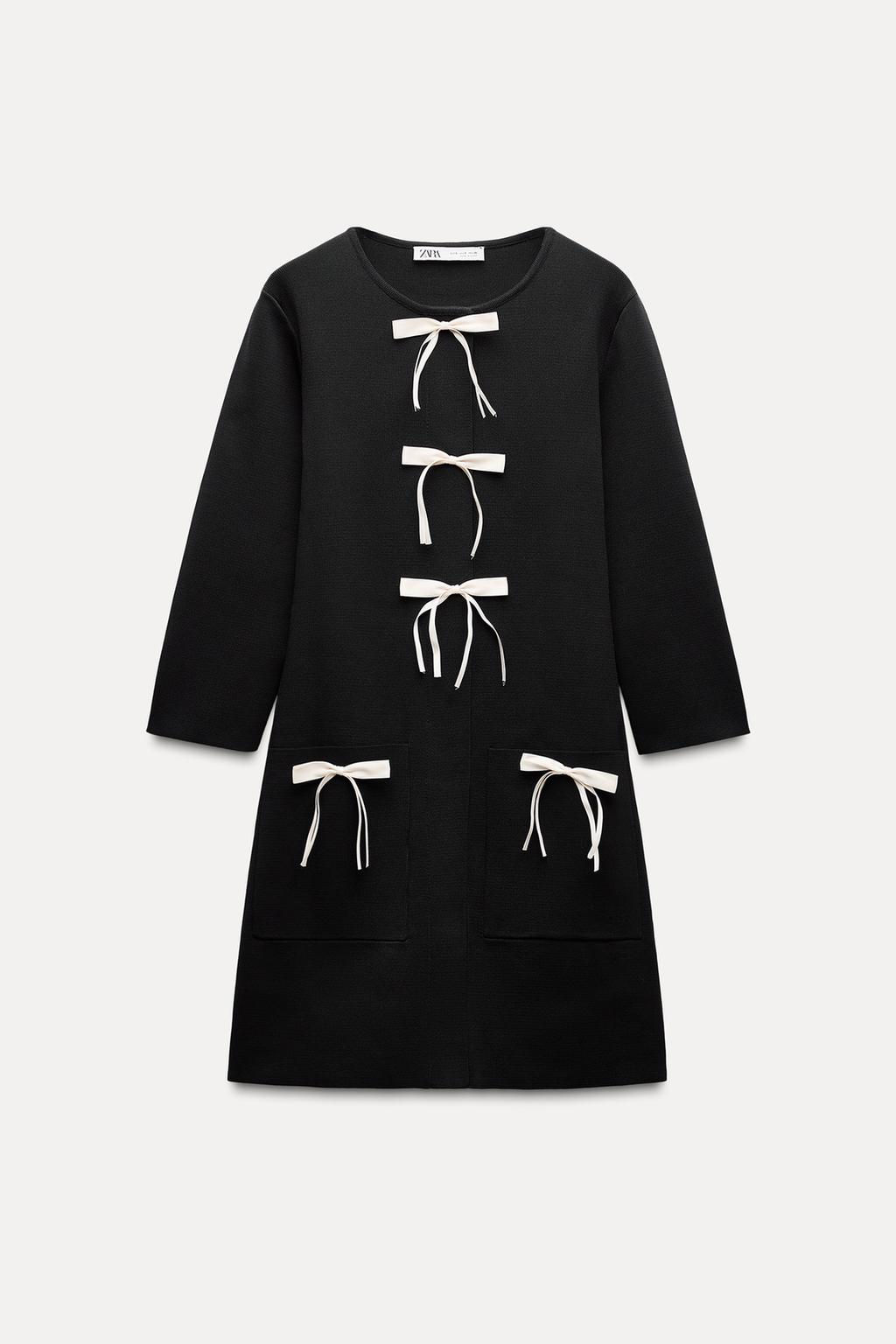 SHORT KNIT DRESS WITH BOWS - Zara фото 6