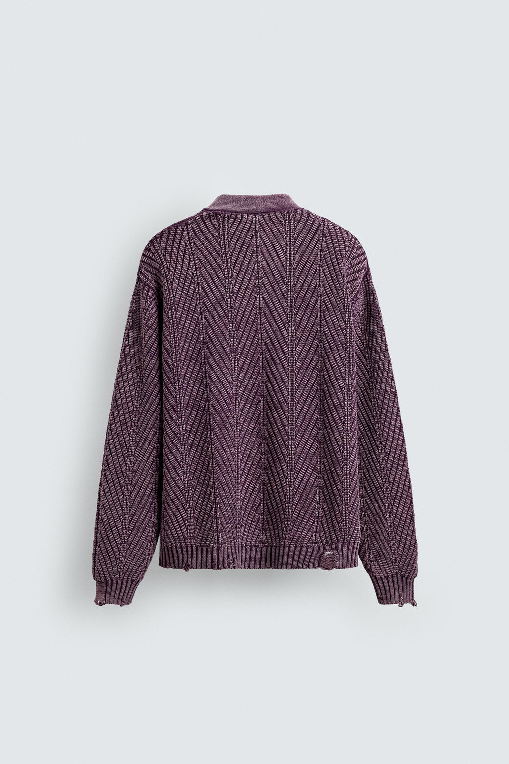 DISTRESSED EFFECT TEXTURED CARDIGAN