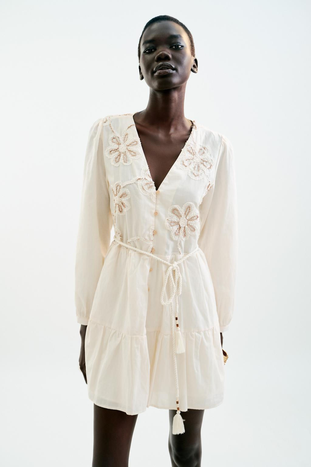 EMBROIDERED TEXTURED DRESS - Zara фото 2