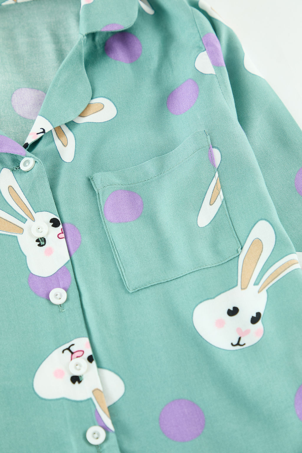 Cok Renkli Tavsan Desenli K?z Cocuk Mini Me Anne K?z Pijama Tak?m? Alt Ust Tak?m TKDAW25PT00011 - Trendyolmilla фото 2