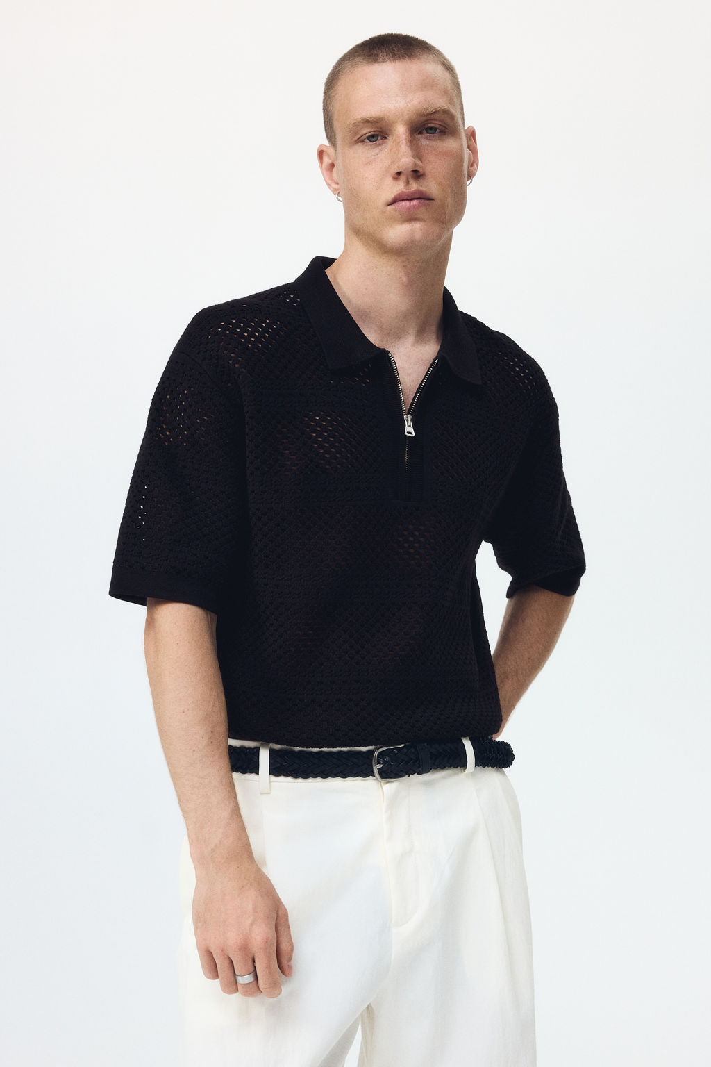Polo en punto calado Relaxed Fit - H&m фото 4