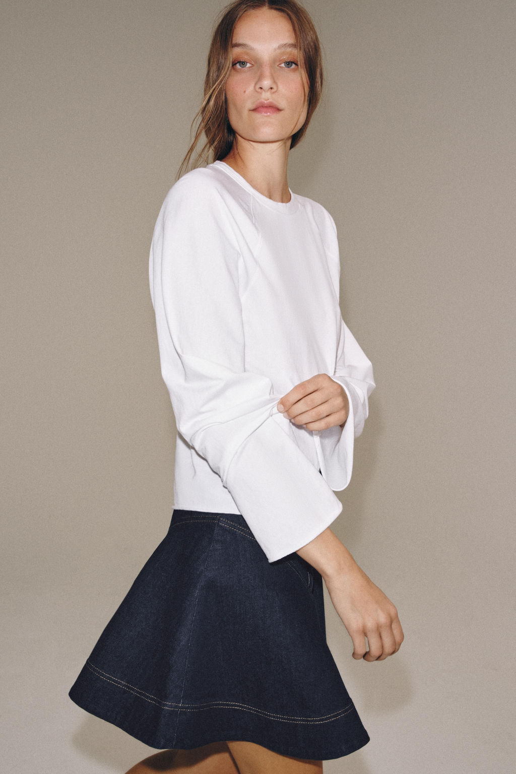 FALDA CORTA DENIM ZW COLLECTION / Azul - Zara фото 6