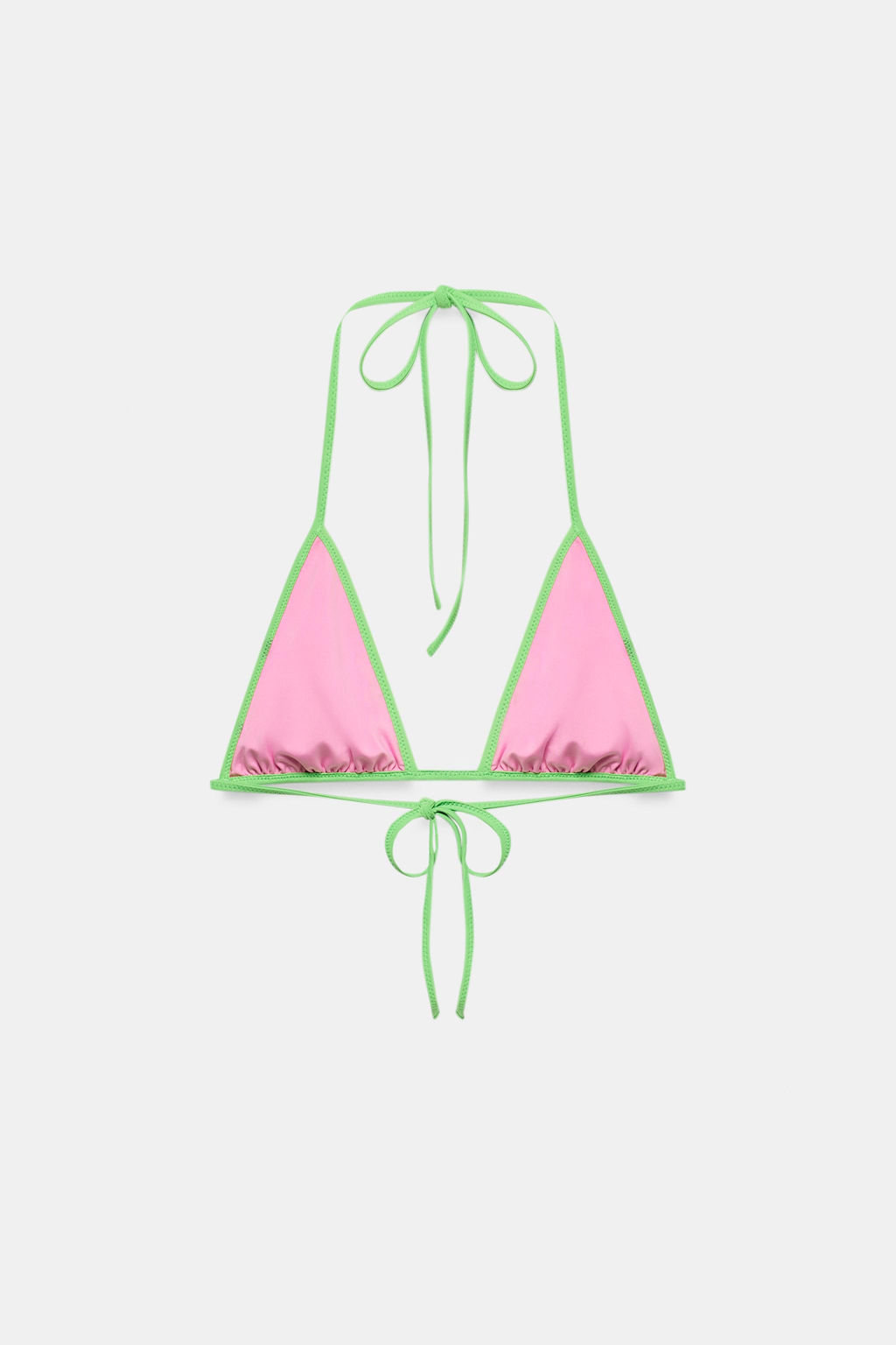 TOP BIKINI TRIANGULAR CONTRASTE / Rosa - Zara фото 8
