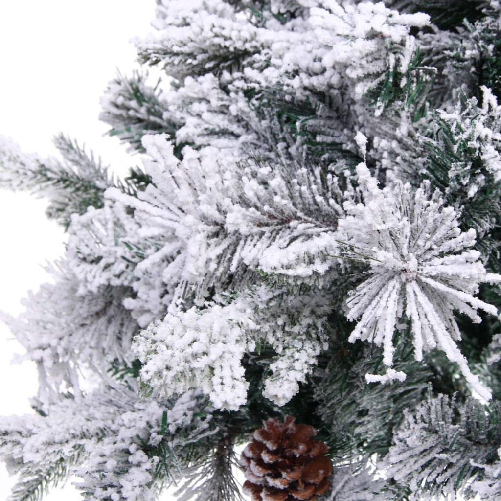 Елка "Заснеженная принцесса" 180 см, ПВХ, леска, резина с белым напылением (838 веток)