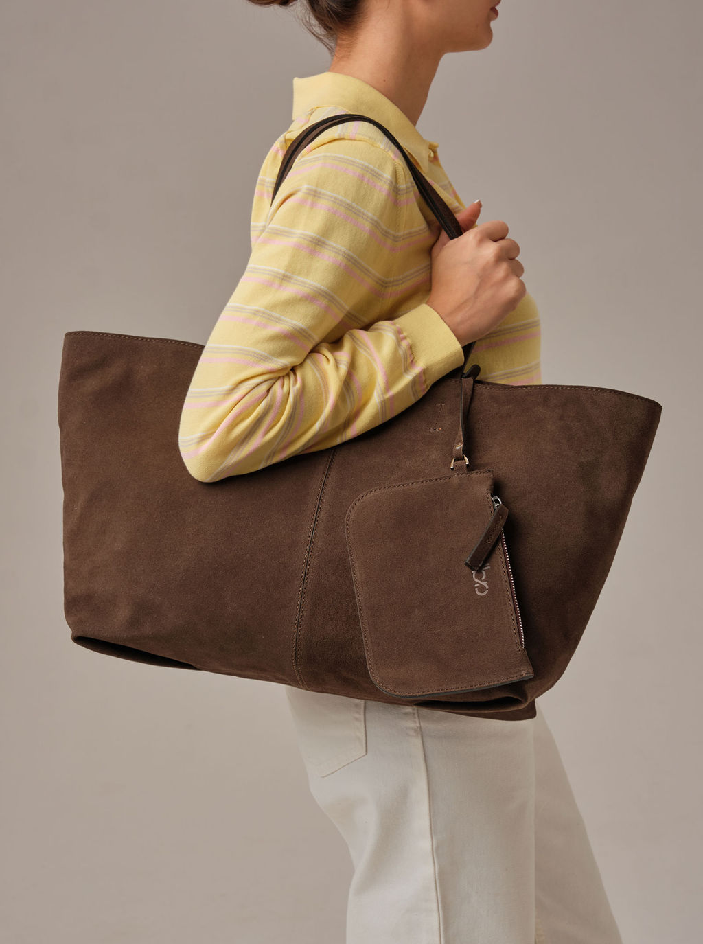 Замшевая сумка шоппер Texas DBR 31390 кофе фото 2