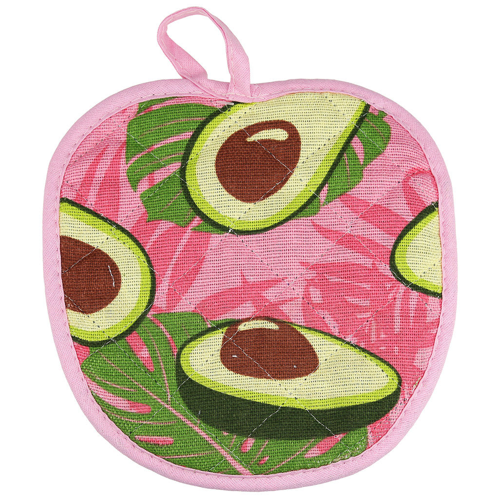 Прихватка с запахом 19х19см Авокадо, вид 7/1, форма Яблоко, рогожка 171г/м2, хлопок 100%, наполнитель - ватин 280г/м2, на пластмассовом подвесе, Домашняя мода (Россия)  фото 3