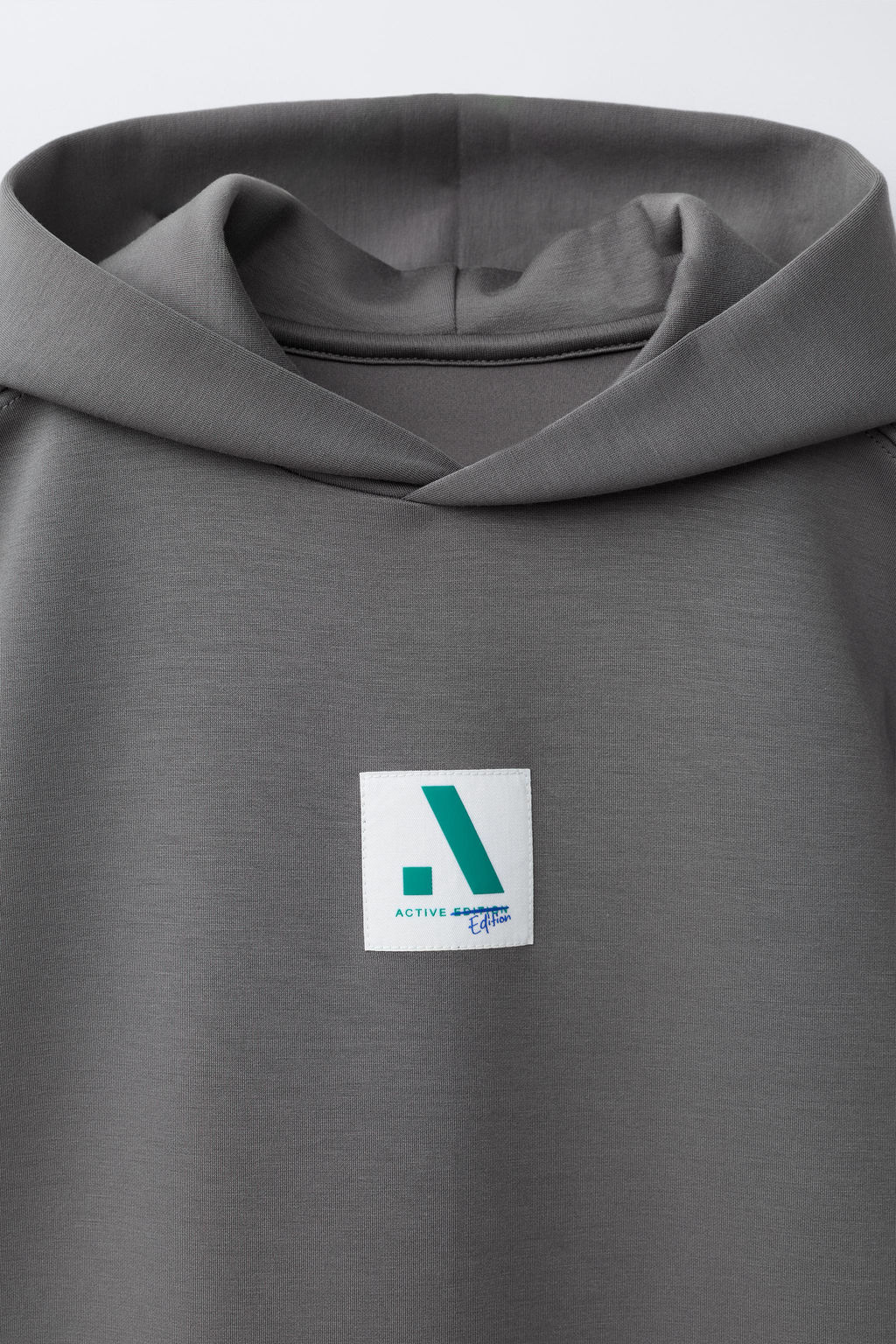 SUDADERA CAPUCHA MANGA CORTA SPORTY CON MODAL / Gris antracita - Zara фото 3