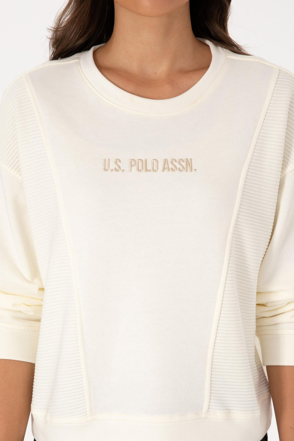 Kad_n Krem Sweatshirt Sepette S_rpriz _ndirim - U.s. polo assn фото 6