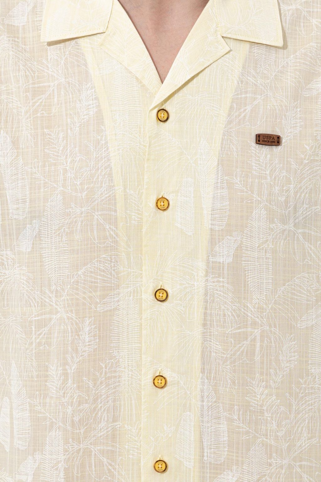 U. S. Polo Assn Мужская светло-желтая рубашка с коротким рукавом - U.s. polo assn фото 6