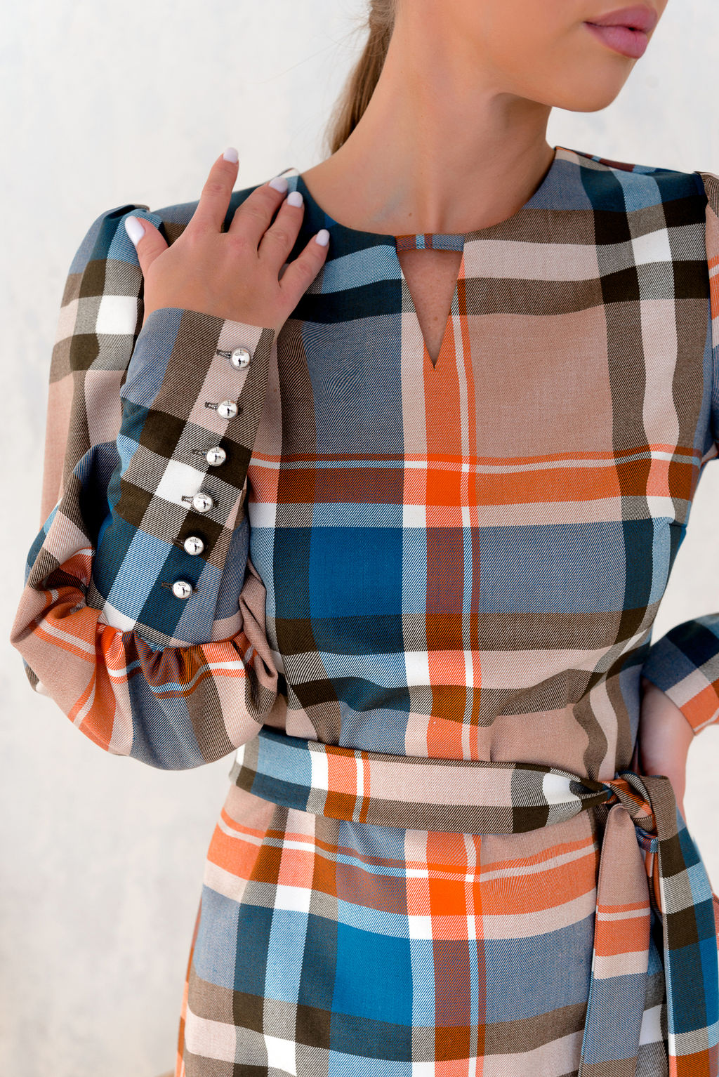 Платье Open Style 5070 /синий/оранжевый/белый/черный