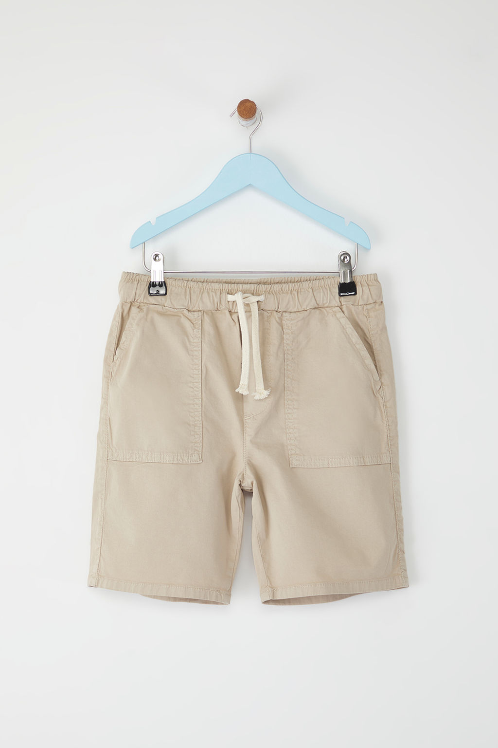 Ekru Erkek Cocuk %100 Pamuk Cep Detayl? Lastikli Dokuma Sort & Bermuda TKDSS25SR00027