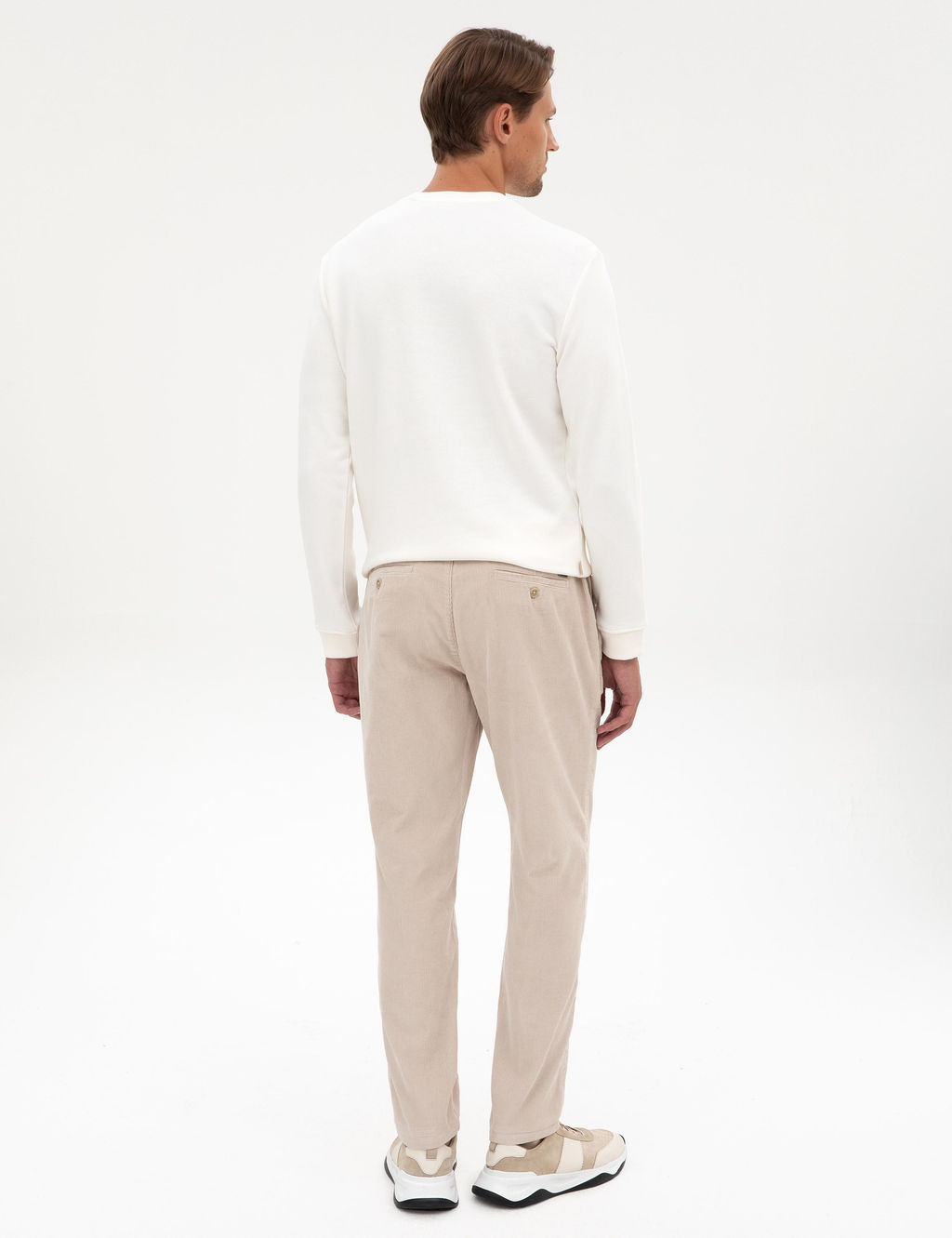Bej Carrot Fit Beli Lastikli Kordonlu Kanvas Pantolon - Pierre cardin фото 4