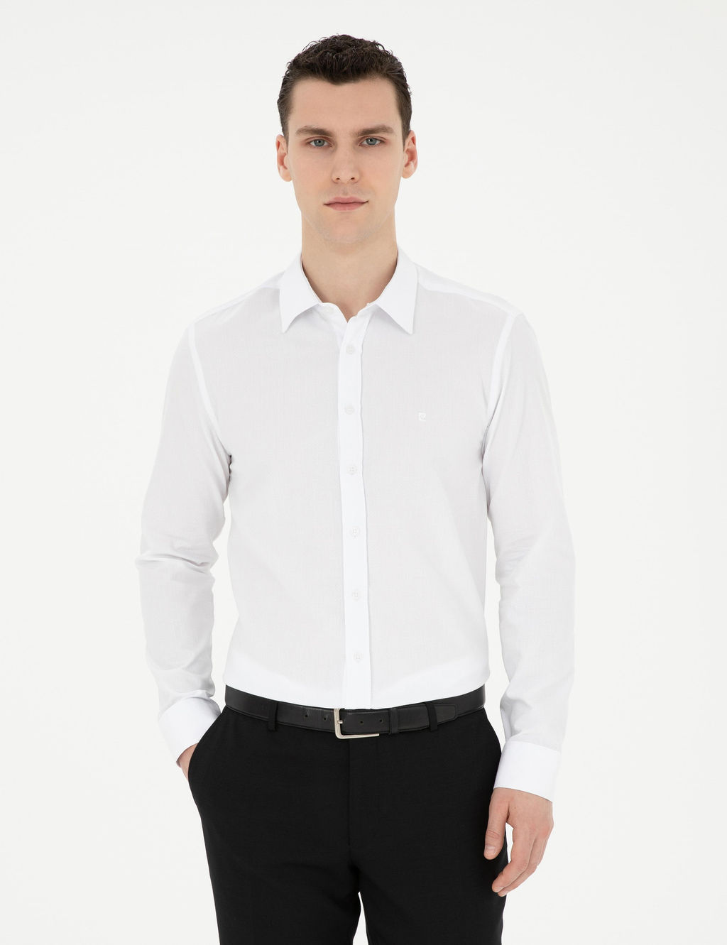 Beyaz Slim Fit Uzun Kollu G_mlek