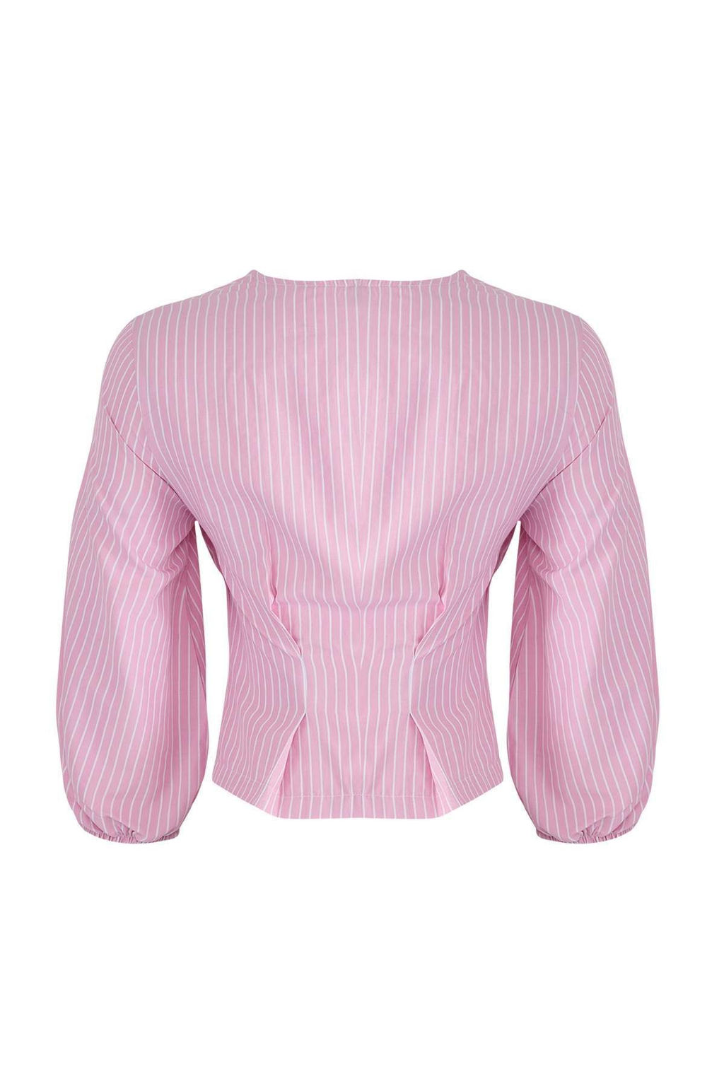 Trendyolmilla Mavi Kruvaze Cizgili Dokuma Bluz TWOSS25BZ00170 фото 7