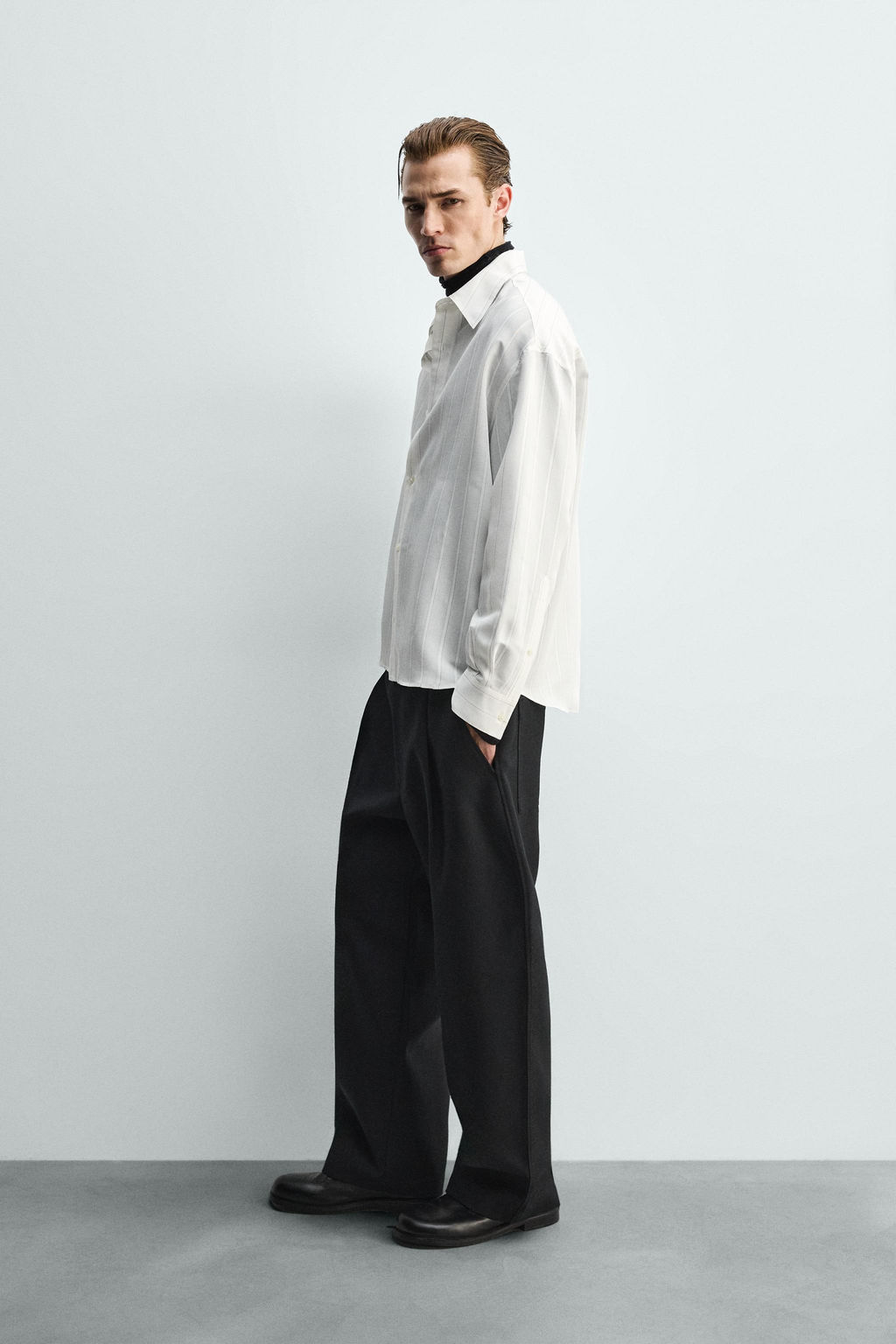 STRIPED FLOWING SHIRT - Zara фото 6