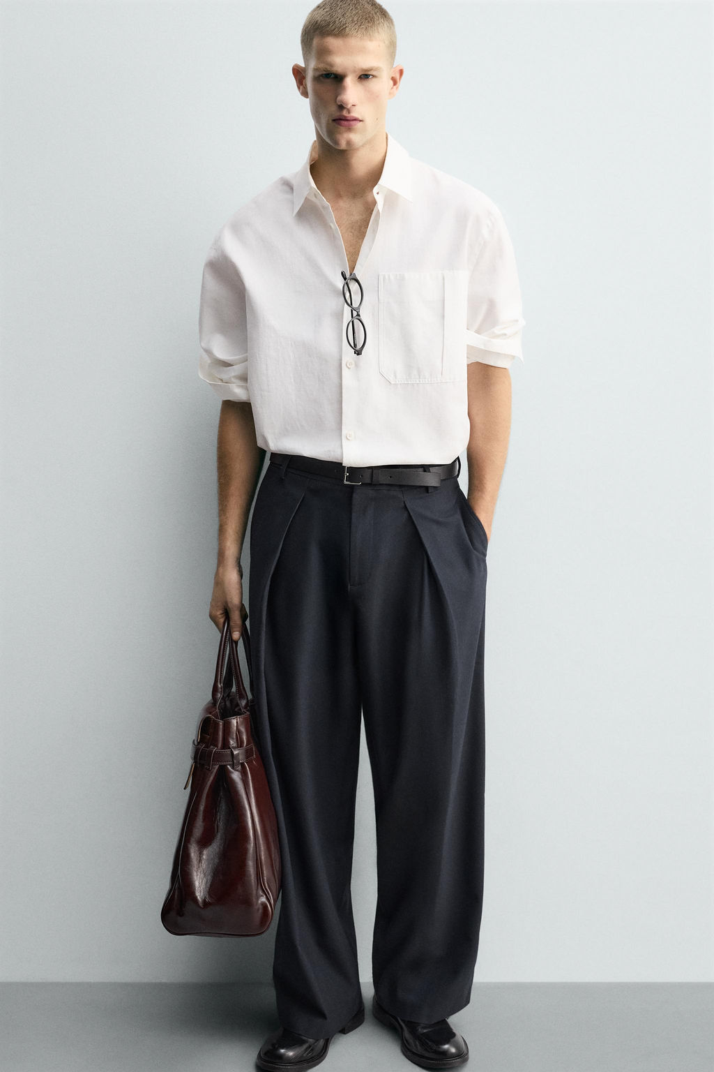 RELAXED FIT PLEATED TROUSERS - Zara фото 6