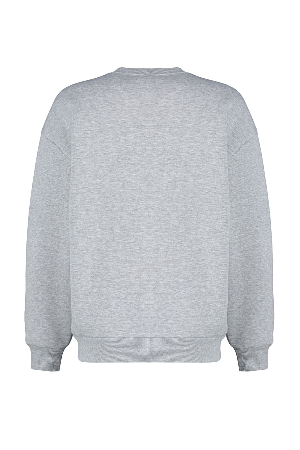 Gri Animal Nak?sl? Regular/Normal Kal?p Kal?n Ici Polarl? Orme Sweatshirt TWOAW24SW00196