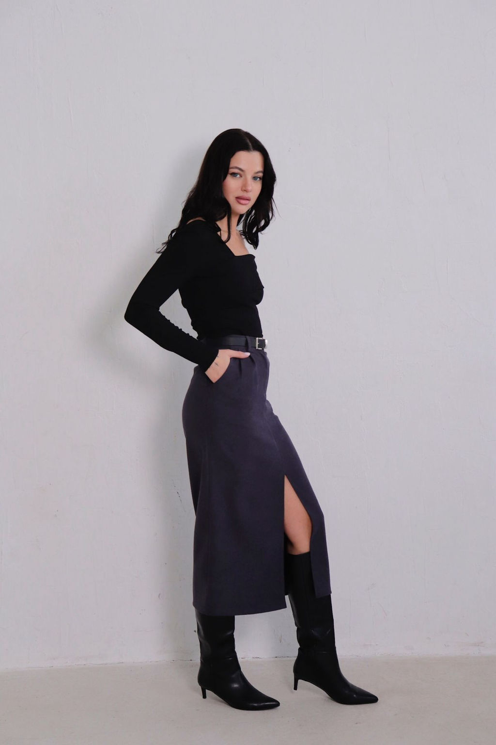 Юбка миди-макси с разрезом спереди - Martichelli фото 145