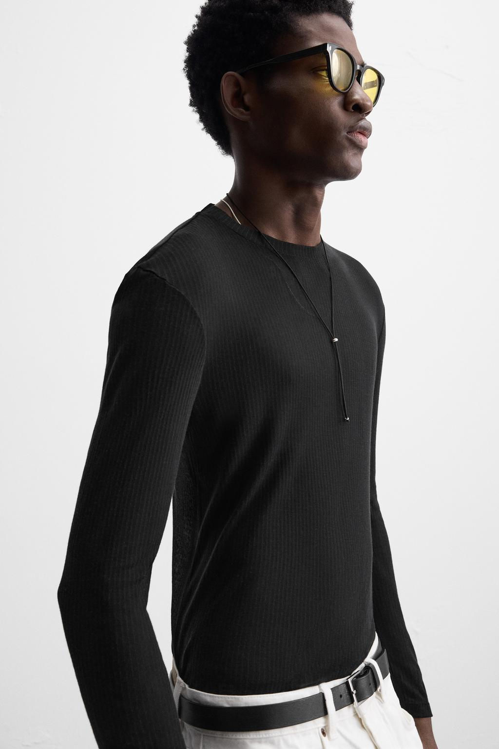 SEMI-SHEER LYOCELL T-SHIRT - Zara фото 6