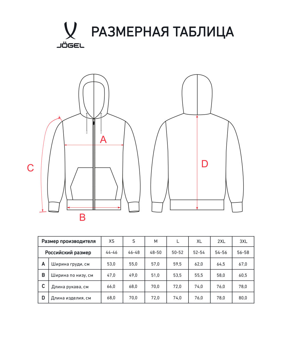 Худи на молнии JOGEL ESSENTIAL Cotton Zip Hoodie, черный  фото 9