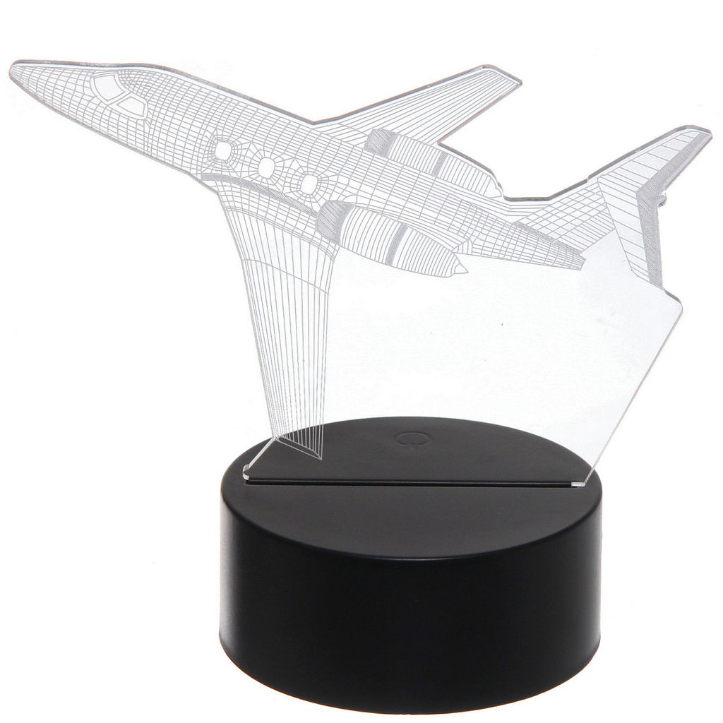 Цена за 2 шт. Светильник ночник "3D-Самолёт" на пластиковой подставке, с включателем USB