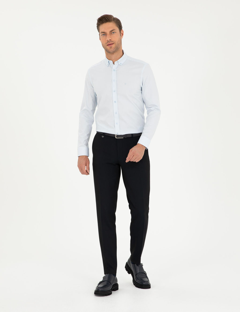 A__k Mavi Slim Fit Uzun Kollu G_mlek - Pierre cardin фото 4