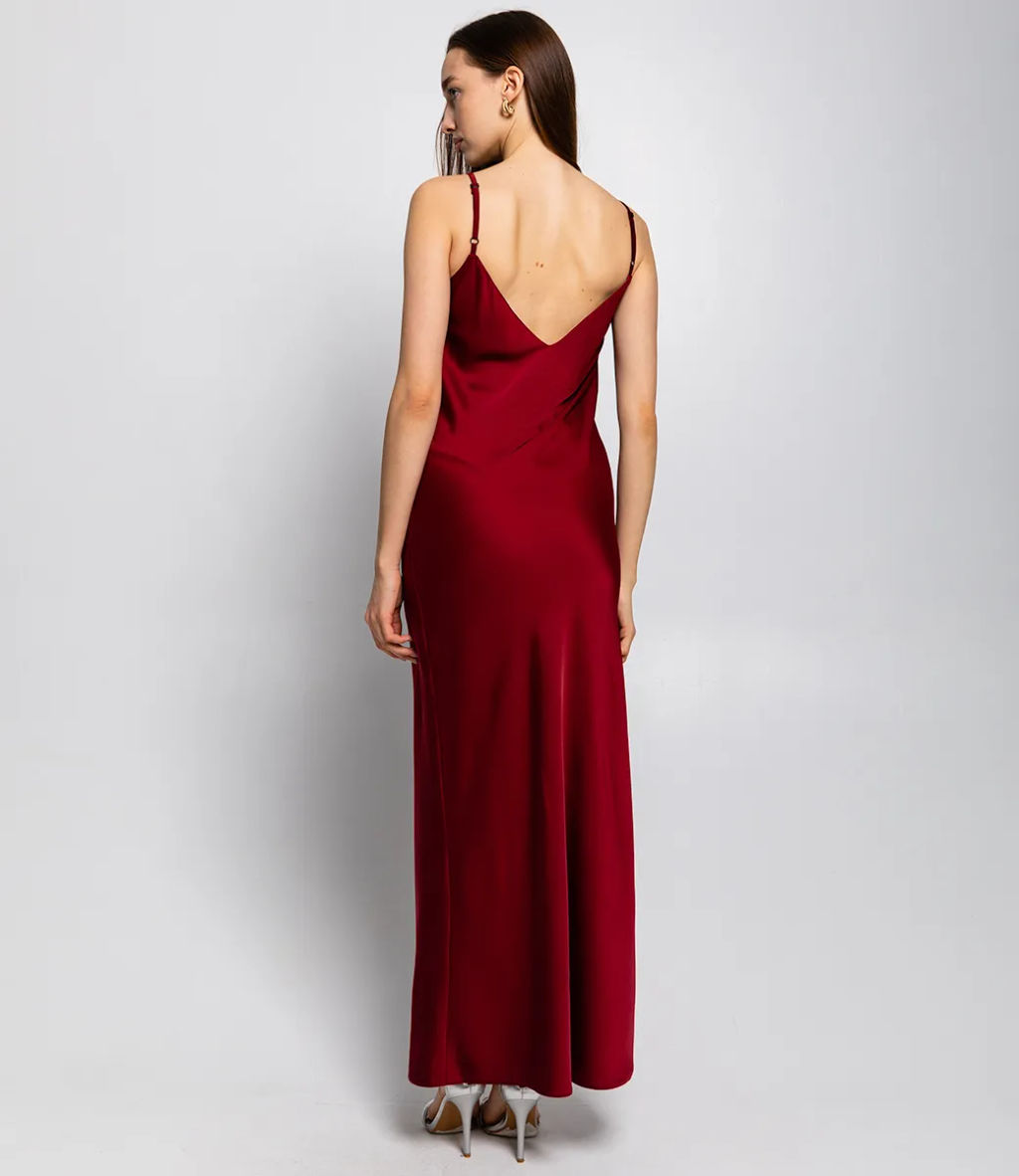 Платье #БШ1989, бордовый