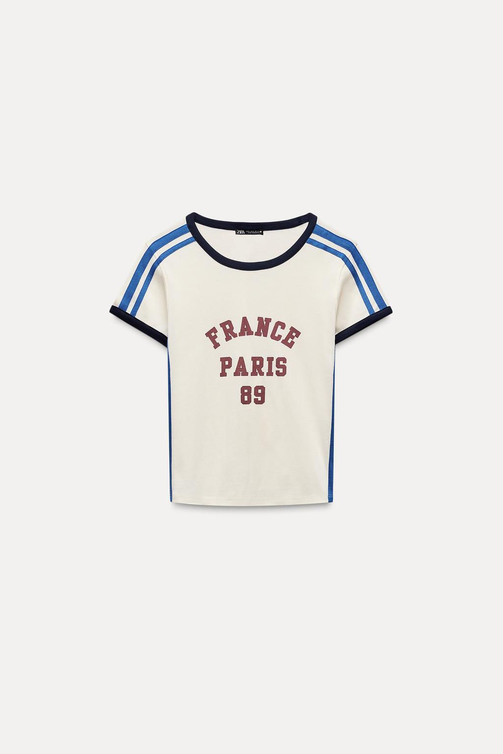 VARSITY T-SHIRT WITH STRIPES - Zara фото 6