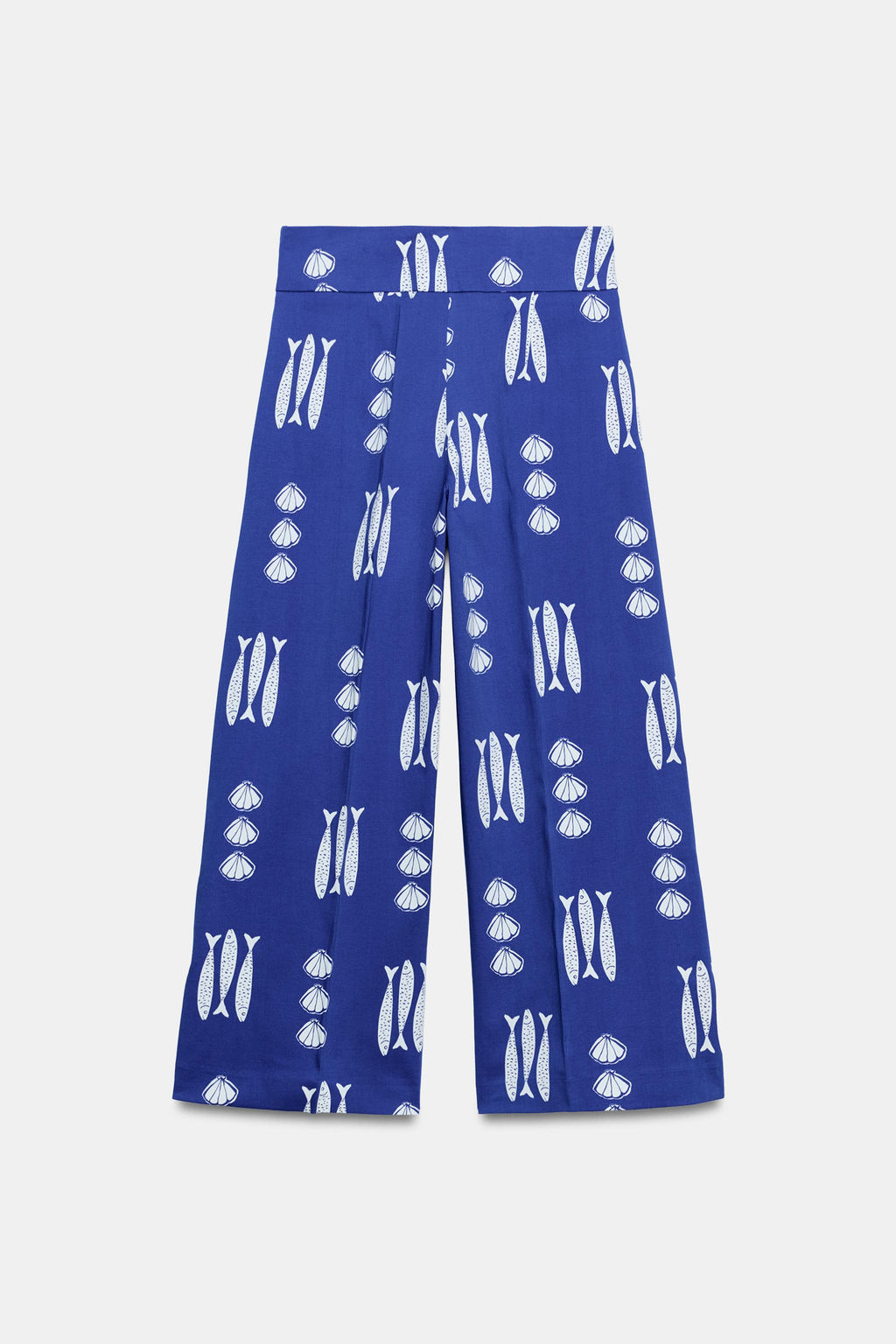 PANTAL?N CULOTTE ESTAMPADO LAZOS / Azul / Blanco