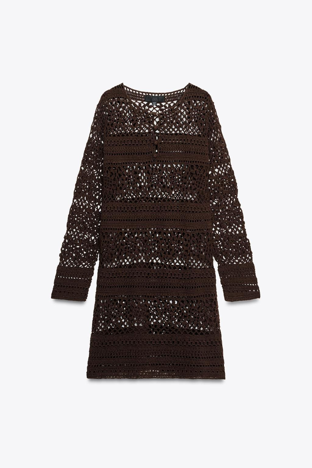 CROCHET KNIT MINI DRESS - Zara фото 5