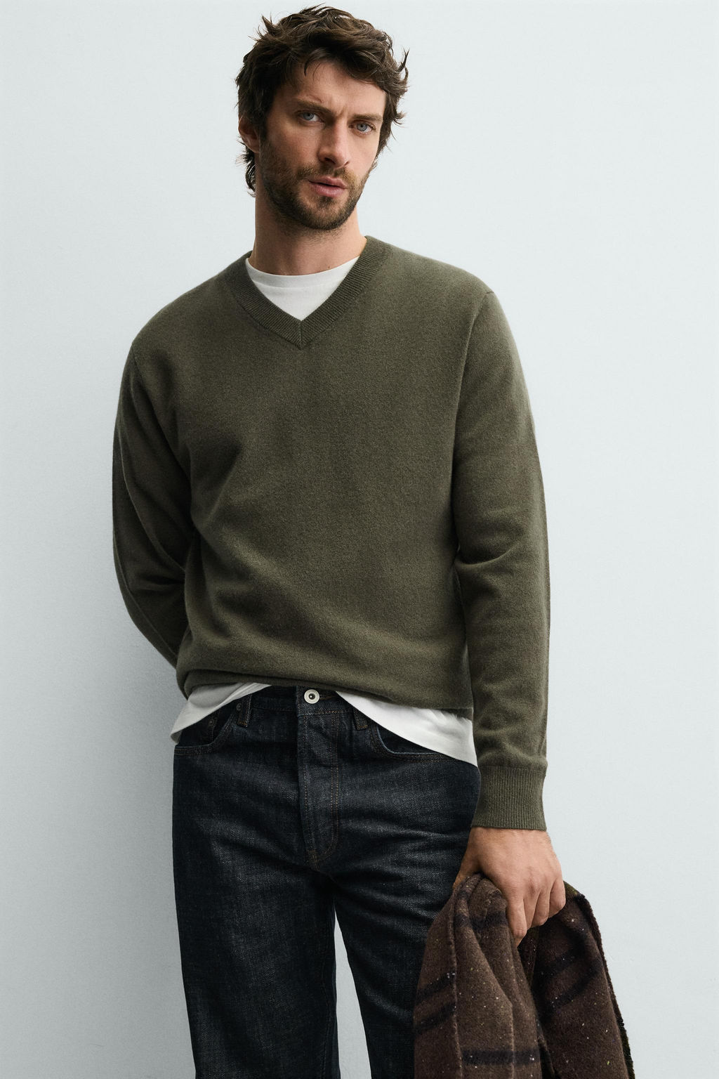 100% WOOL V-NECK JUMPER - Zara фото 6