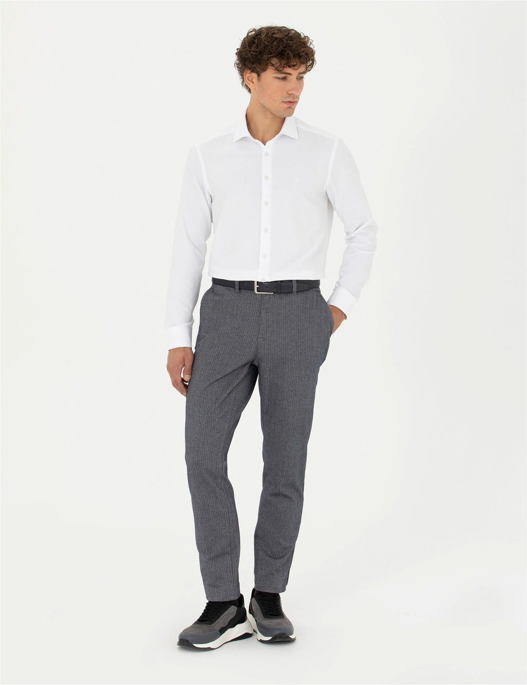 Beyaz Slim Fit Uzun Kollu G_mlek - Pierre cardin фото 4